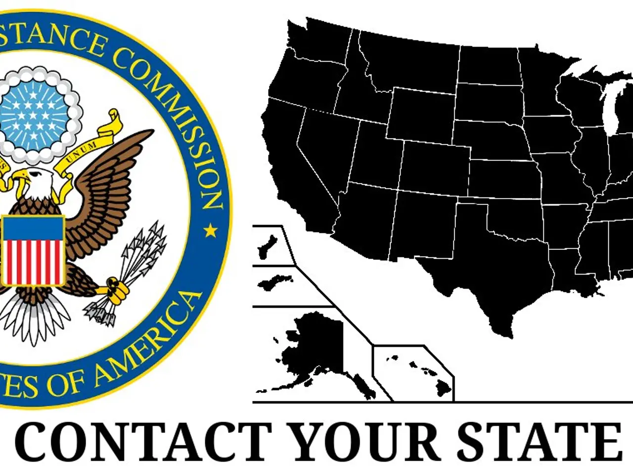 The image shows a map of the United States with the words "Contact Your State" and the logo of the...