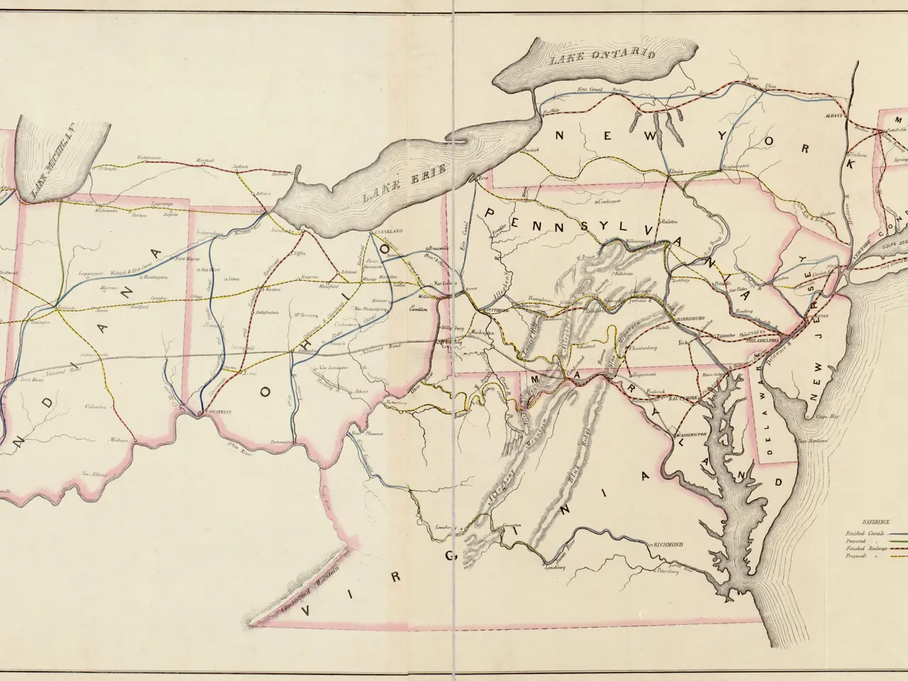 The image shows a map of the United States of America with the proposed railway routes of...
