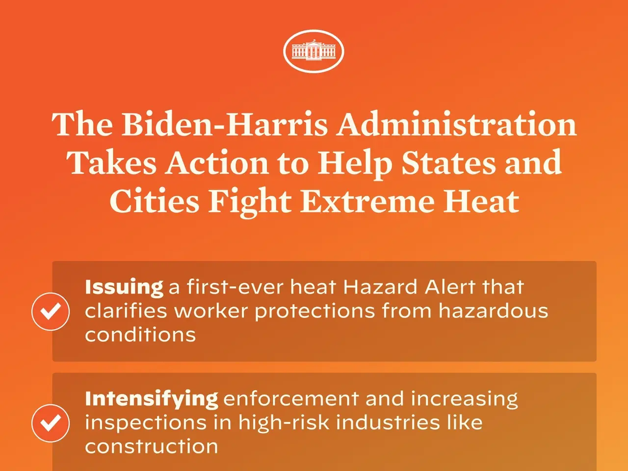 The image shows a poster with the text "The Biden-Harris Administration Takes Action to Help States...