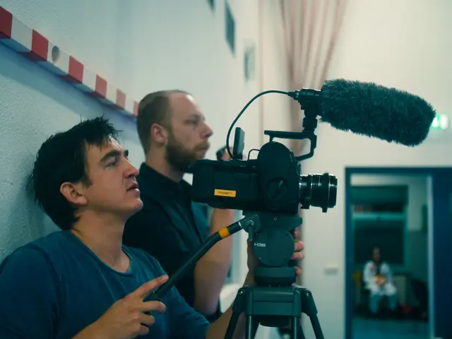 This picture describe in side view of room in which three person are there, front a man wearing...