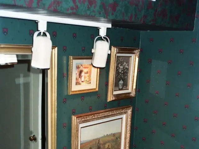 This is an inner view of a bathroom in which we can see a toilet with a flush, some clothes on a...