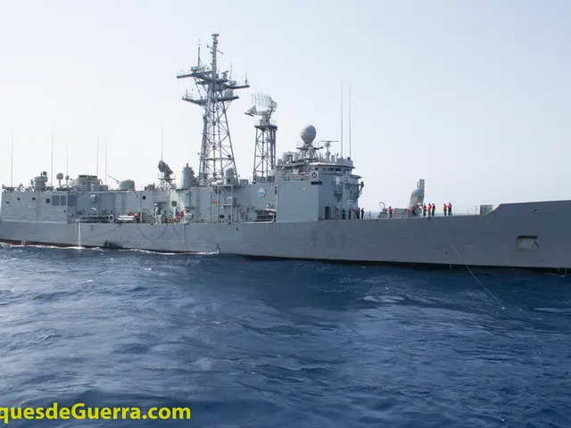 It is a very big ship which is in white color in the water and on the left side there is a website...