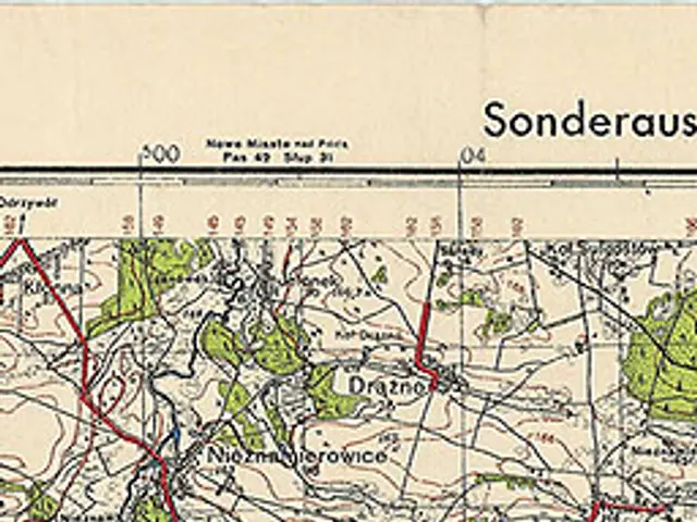 The image shows an old topographic map of Sonderausen, Germany. It is a paper map with text and...