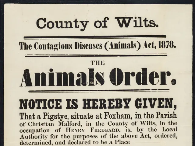 The image shows a poster with the text "The County of Wilts, The Contagious Diseases Animals Act,...
