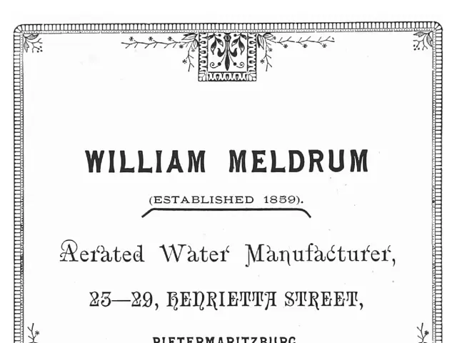 The image shows a black and white poster with the words "William Meldrum Aerated Water...