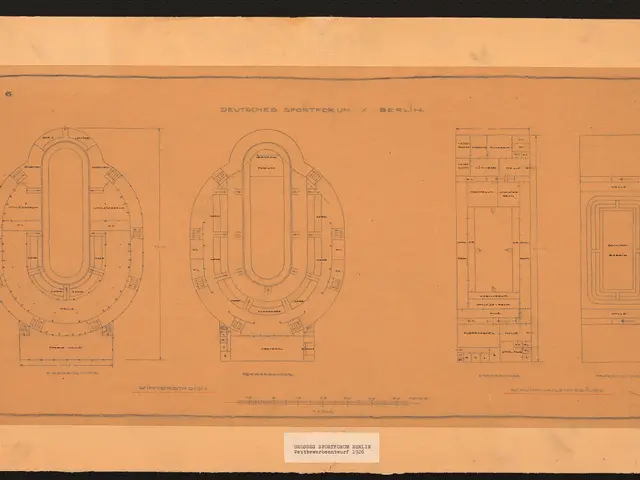 The image shows a black and white drawing of a building with a lot of details, including the floor...