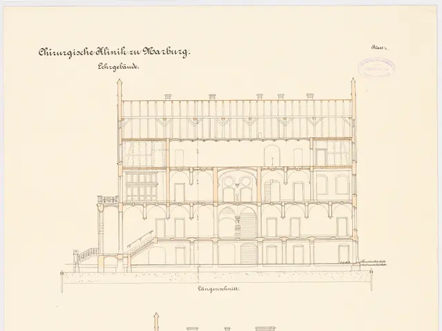The image shows a drawing of a building with a lot of windows, which is the Chirurgisches Minik zu...