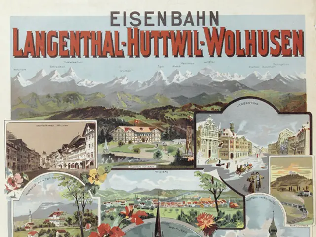 The image shows a poster advertising the Langenthal-Huttwil-Wolhusen region of Switzerland. It...