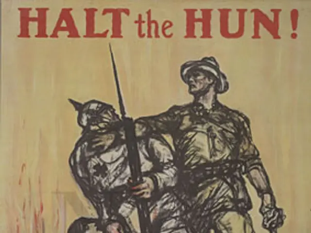 The image shows a poster with the words "Halt the Hun - Buy U.S. Government Bonds Third Liberty...