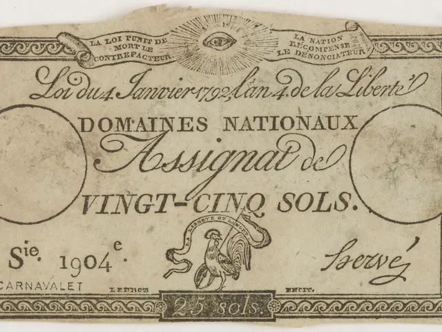 The image shows an old French banknote with a picture of a man on it against a white background....