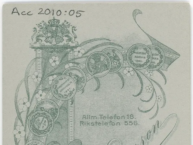 The image shows an old banknote with a picture of a flower on it. The paper has some text and a...