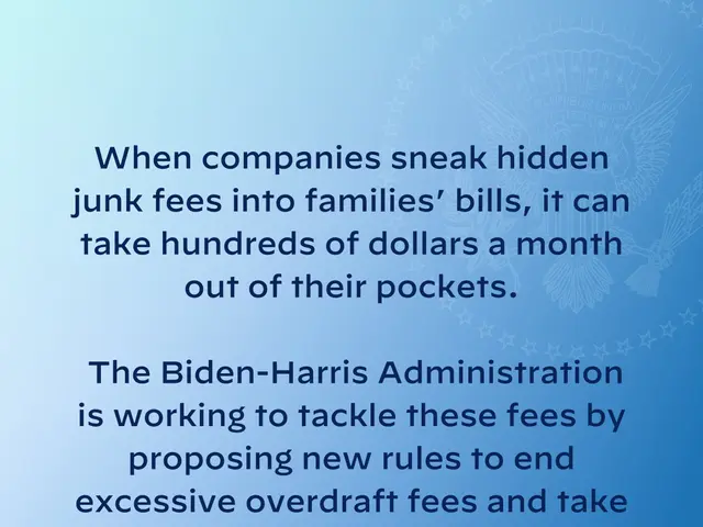 The image shows a poster with text and a logo that reads "When companies sneak hidden junk fees...