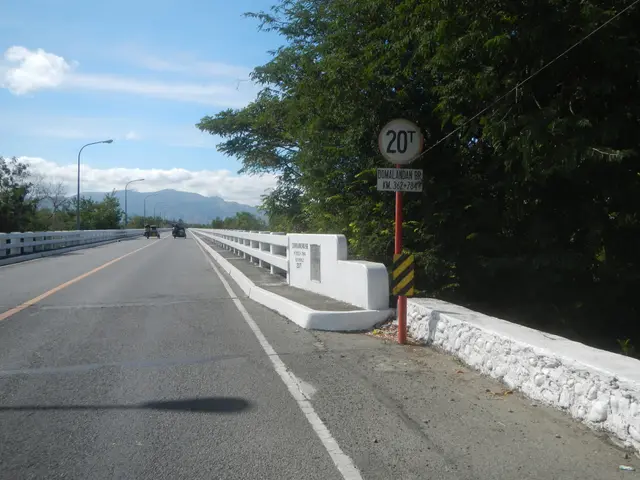 The image shows a carriageway with vehicles driving on it, a speed limit sign on the side of the...