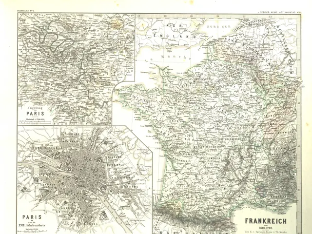 The image shows an old map of the city of Frankfurt, Germany from 1870. It is a detailed map with...