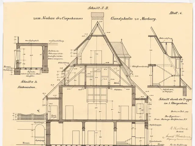 The image shows a drawing of a house with a lot of windows and a roof, which is believed to be the...