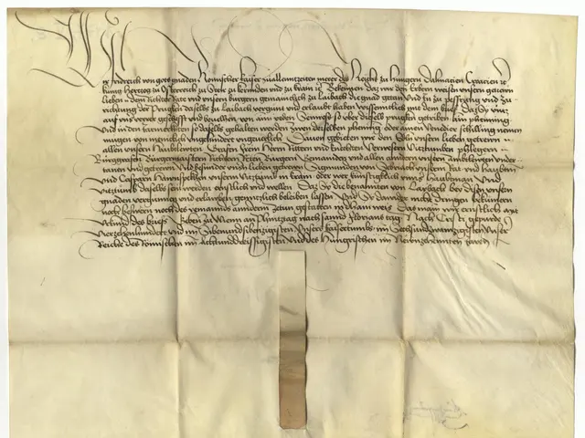 The image shows a piece of paper with handwriting on it, which is a letter from the German...