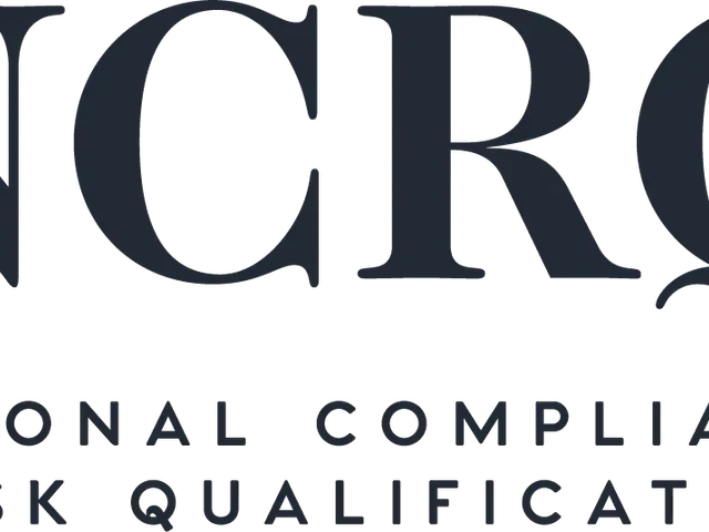 The image shows a white background with the text "National Compliance & Risk Qualifications"...