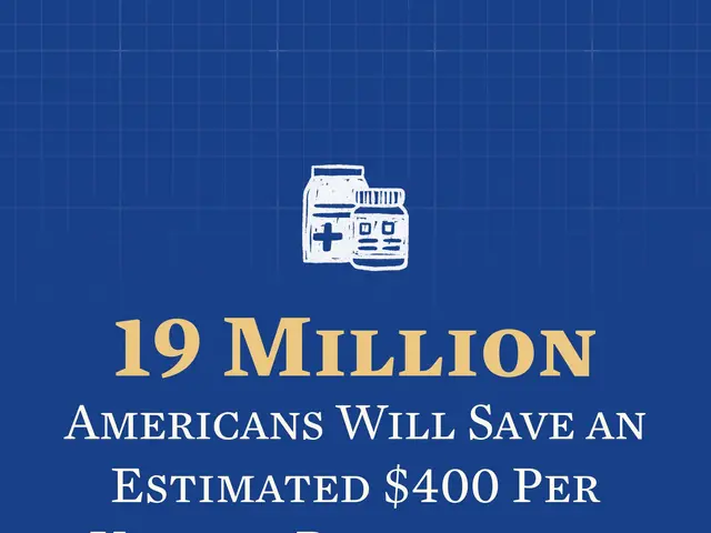 The image shows a blue background with text and a logo that reads "19 million Americans will save...