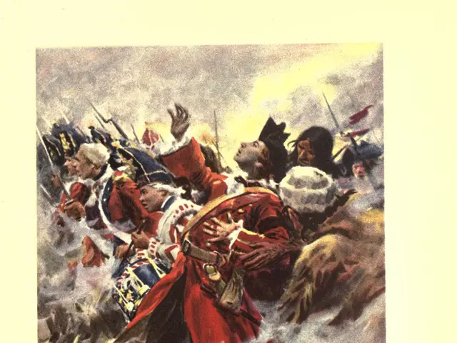 The image shows a poster depicting a group of people, with the text "The Death of Wolfe" at the...