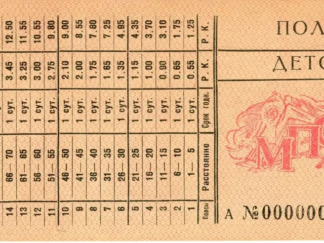 The image shows an old Russian banknote with a red stamp on it. The banknote has text and numbers...