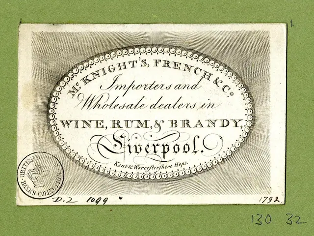 The image shows a green paper with a stamp on it that reads "Knight's French & Co Importers and...