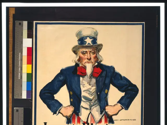 The image shows a poster of Uncle Sam with the words "I am telling you on June 28th, I expect you...