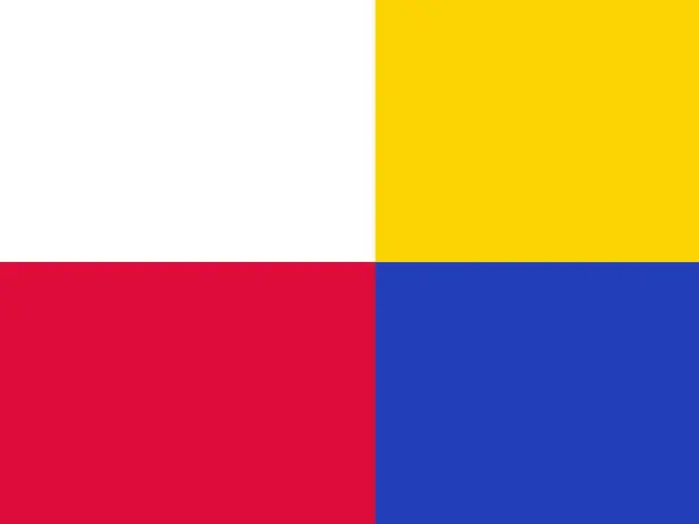 The image shows the flag of Romania, which is composed of four horizontal stripes of red, yellow,...
