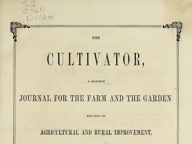 The image shows an old book with the title "The Cultivator, Journal for the Farm and the Garden"...