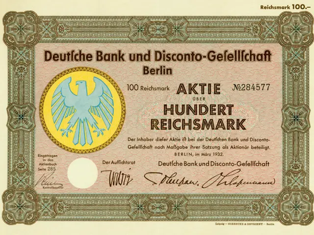 The image shows an old German banknote with a picture of a bird on it. The text on the paper reads...