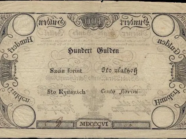 The image shows an old German banknote with a black background and a picture of a man on it. The...