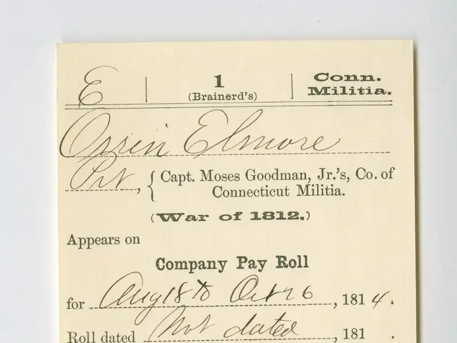 The image shows a piece of paper with handwriting on it, which appears to be a company pay roll....