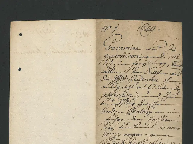 The image shows an open book with handwriting on it, which is likely a document from the German...