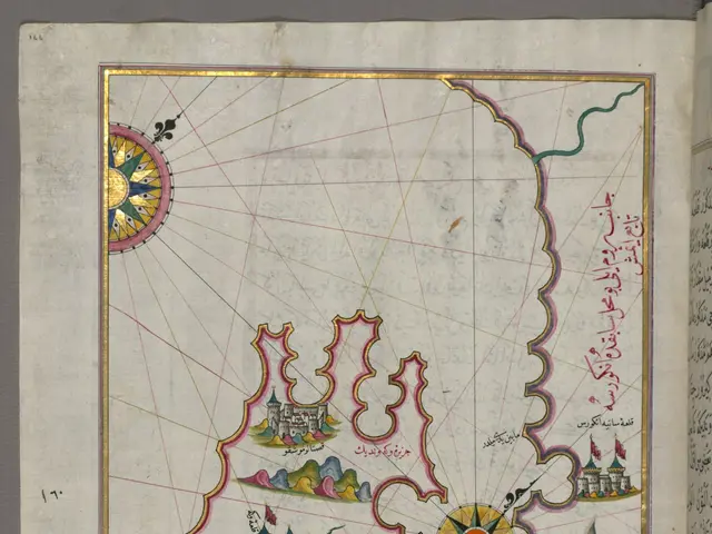 The image shows an open book with a map of the Middle East on it. The map is detailed and shows...