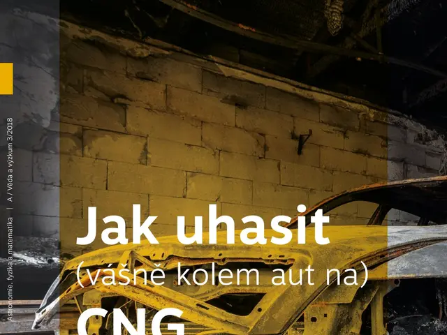 The image shows a damaged car on the ground with a wall in the background. The text on the image...