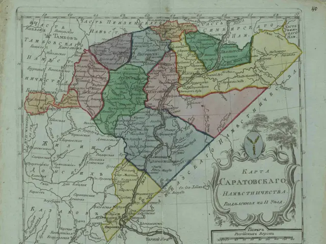 The image shows an old book with a map of the provinces of Ukraine on it. The map is detailed and...